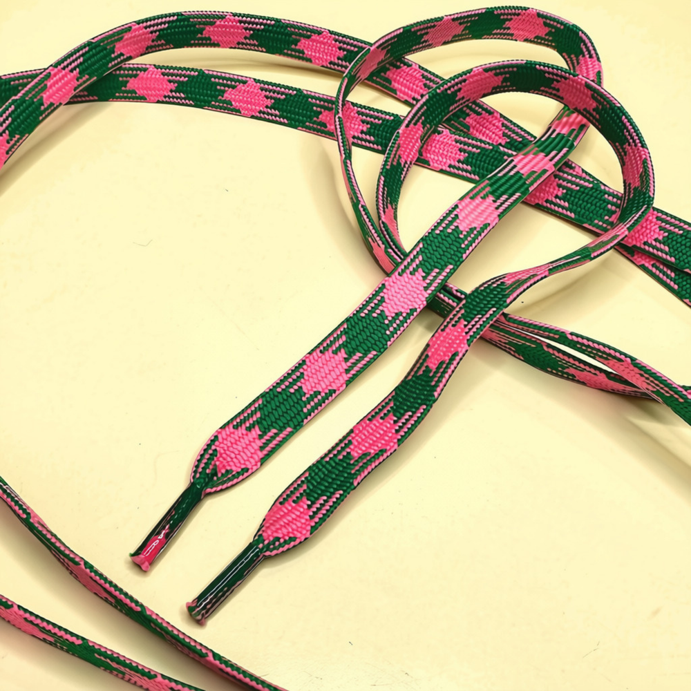 Checked Green / Pink Laces