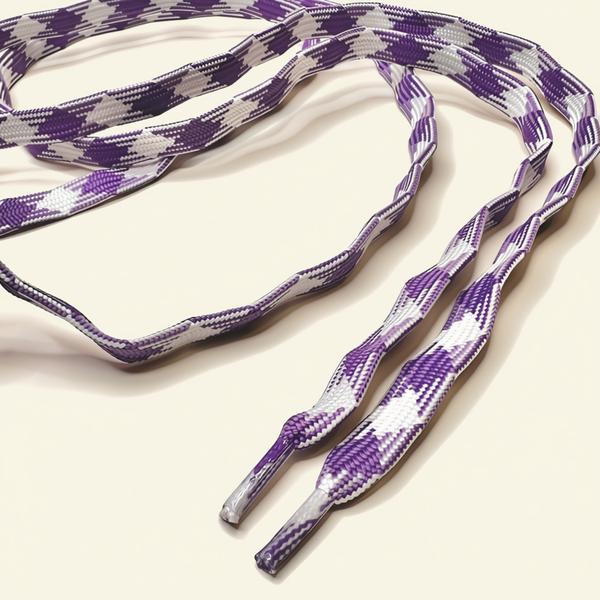 Checked Purple / White Laces