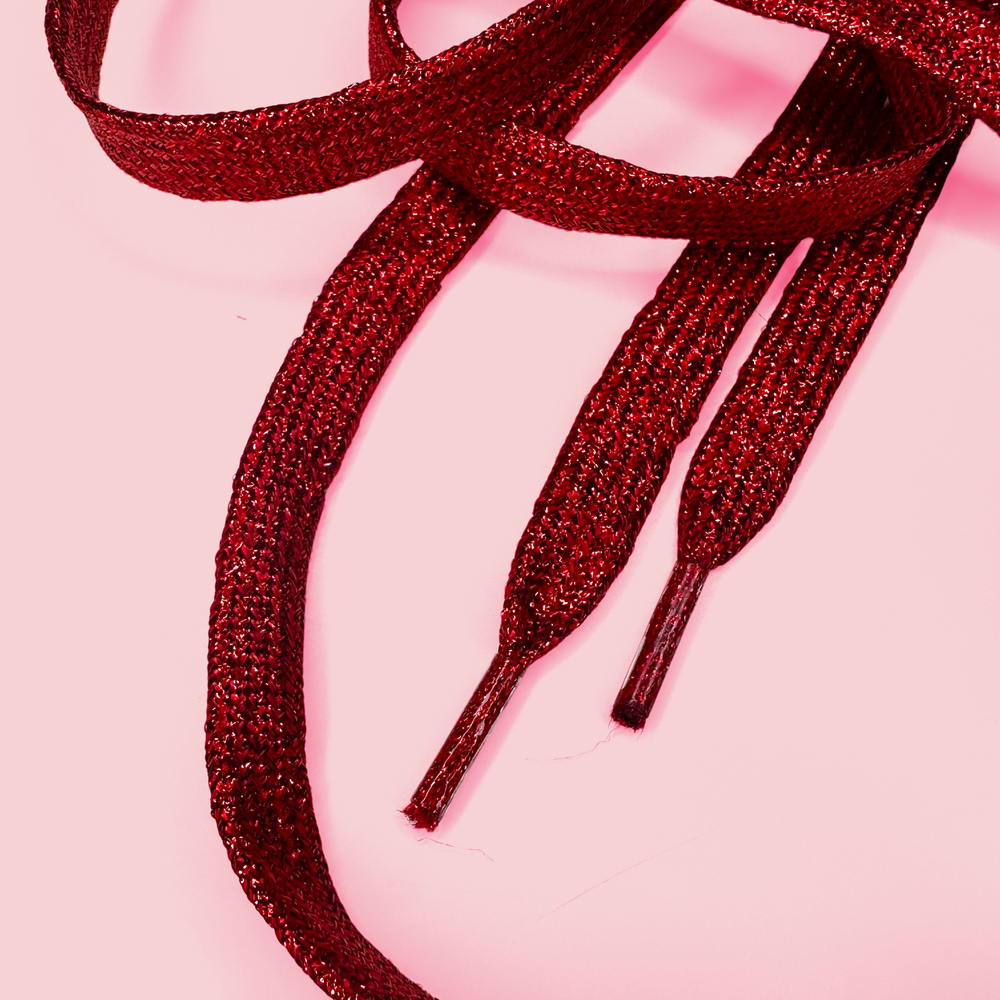 Red Laces Glitter