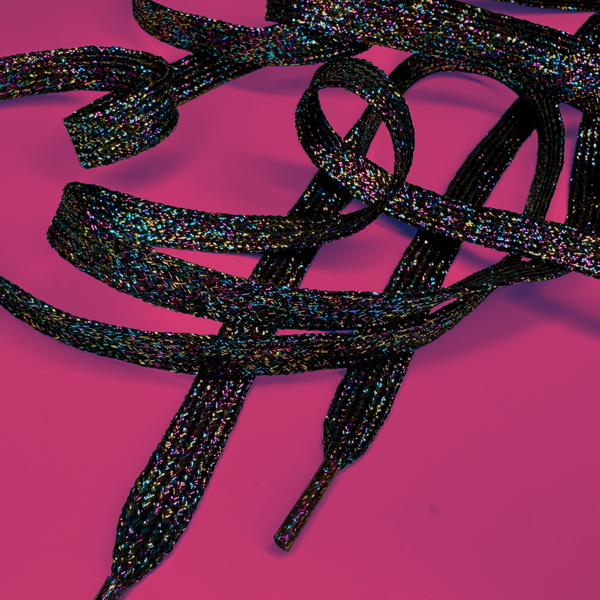 Unicorn Black Laces Glitter