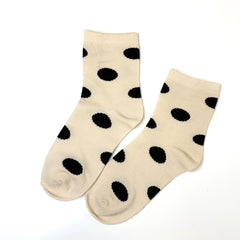 Socks Cream & Black Dottie - Mid Leg Socks