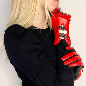 Gloves - Betty Bow red