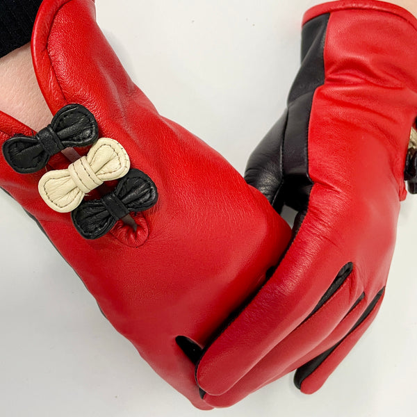 Gloves - Betty Bow red