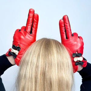 Gloves - Betty Bow red