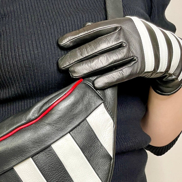Gloves - Suzy stripe B/W