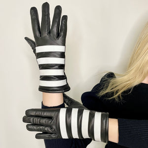 Gloves - Suzy stripe B/W