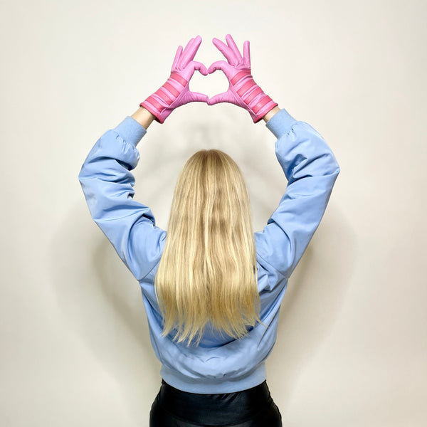 Gloves - Suzy stripe pink