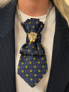 Re-Tie / Blue with leopard Charm