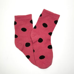 Socks Pink & Brown Dottie - Mid Leg Socks