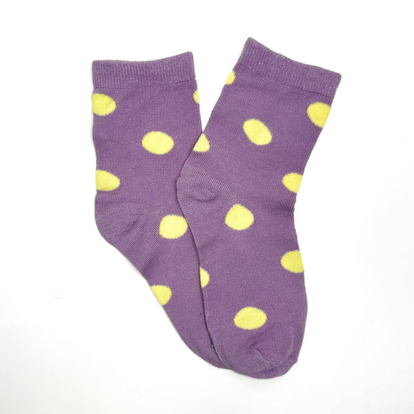 Socks Purple & Yellow Dottie - Mid Leg Socks
