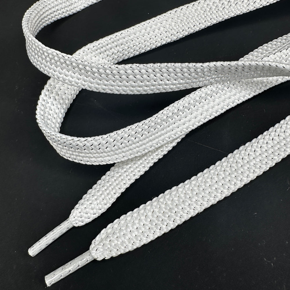 White Sparkle Silver Laces Glitter