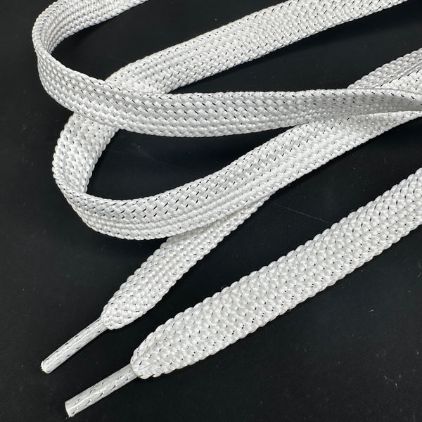 White Sparkle Silver Laces Glitter