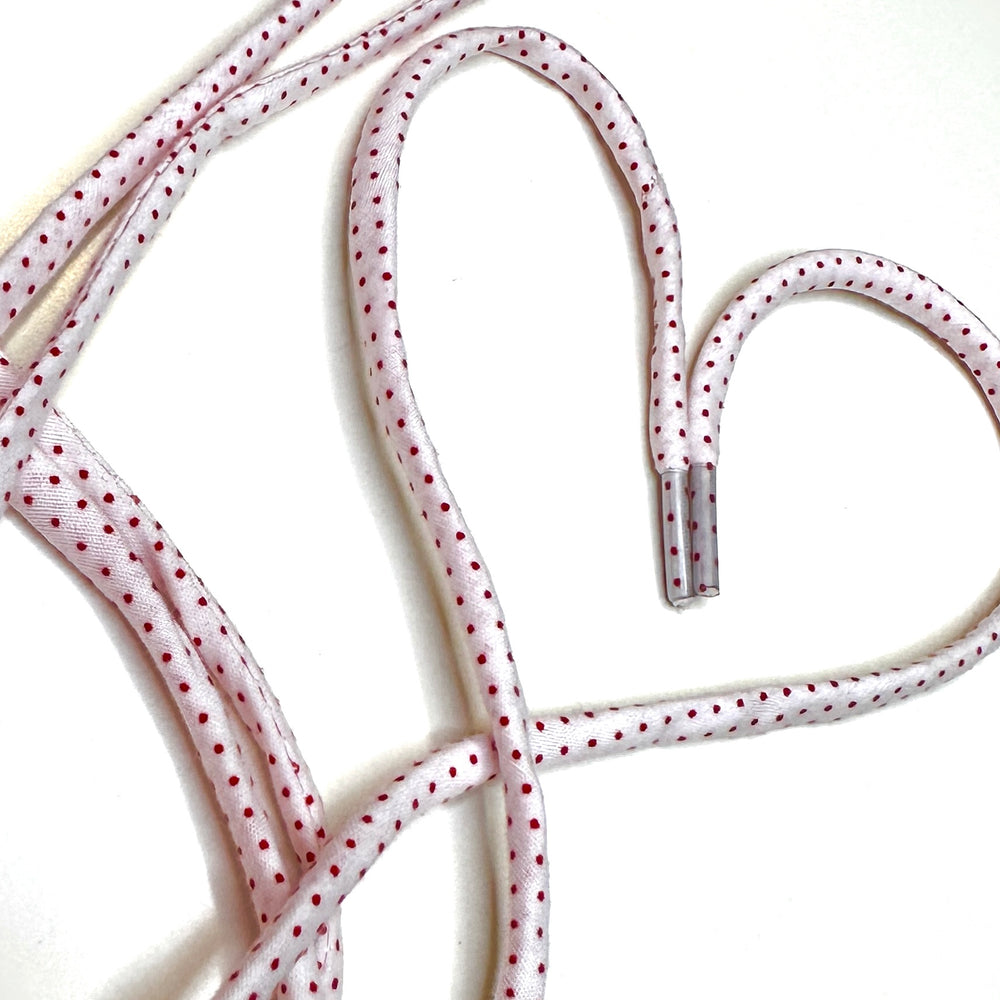 White / Red Dotted Laces