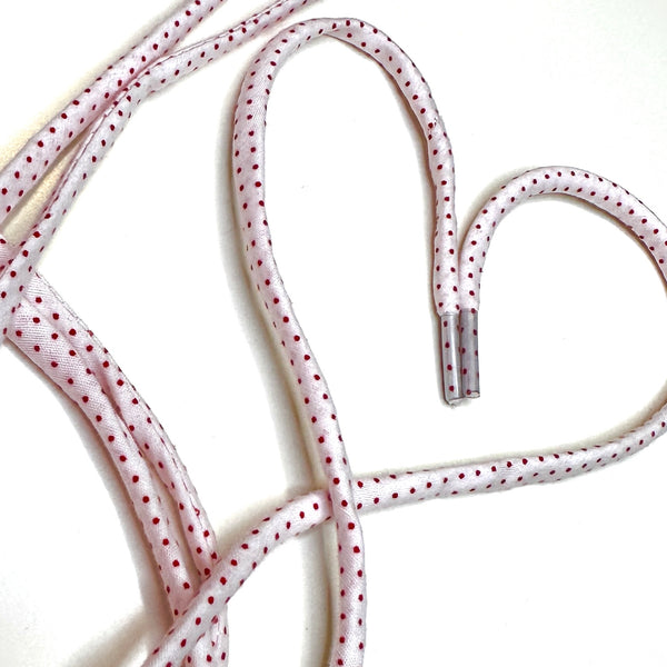 White / Red Dotted Laces