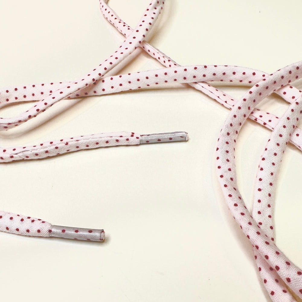 White / Red Dotted Laces