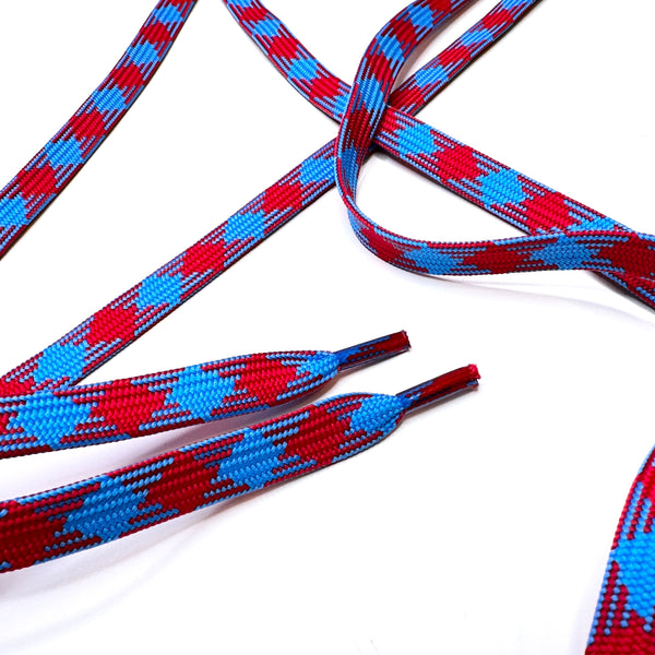 Checked red / Blue Laces